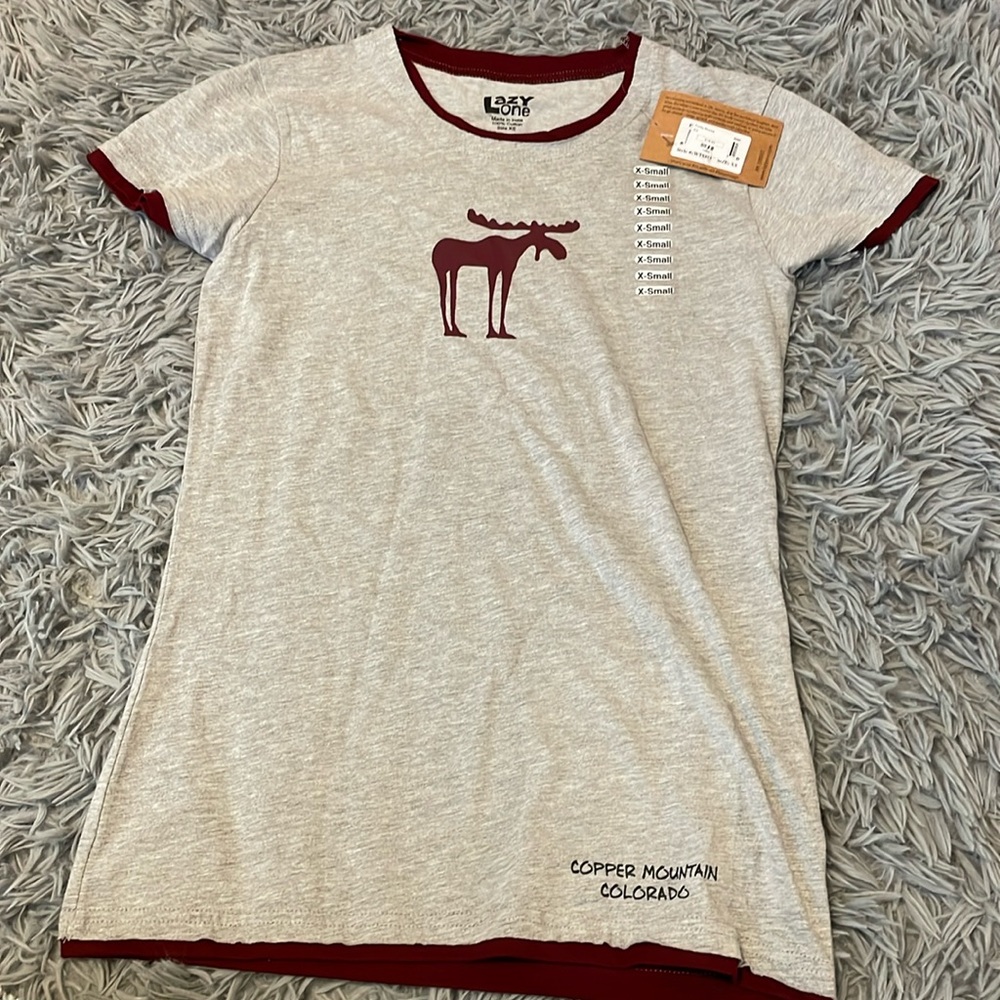 Lazy one XS maroon and gray shirt